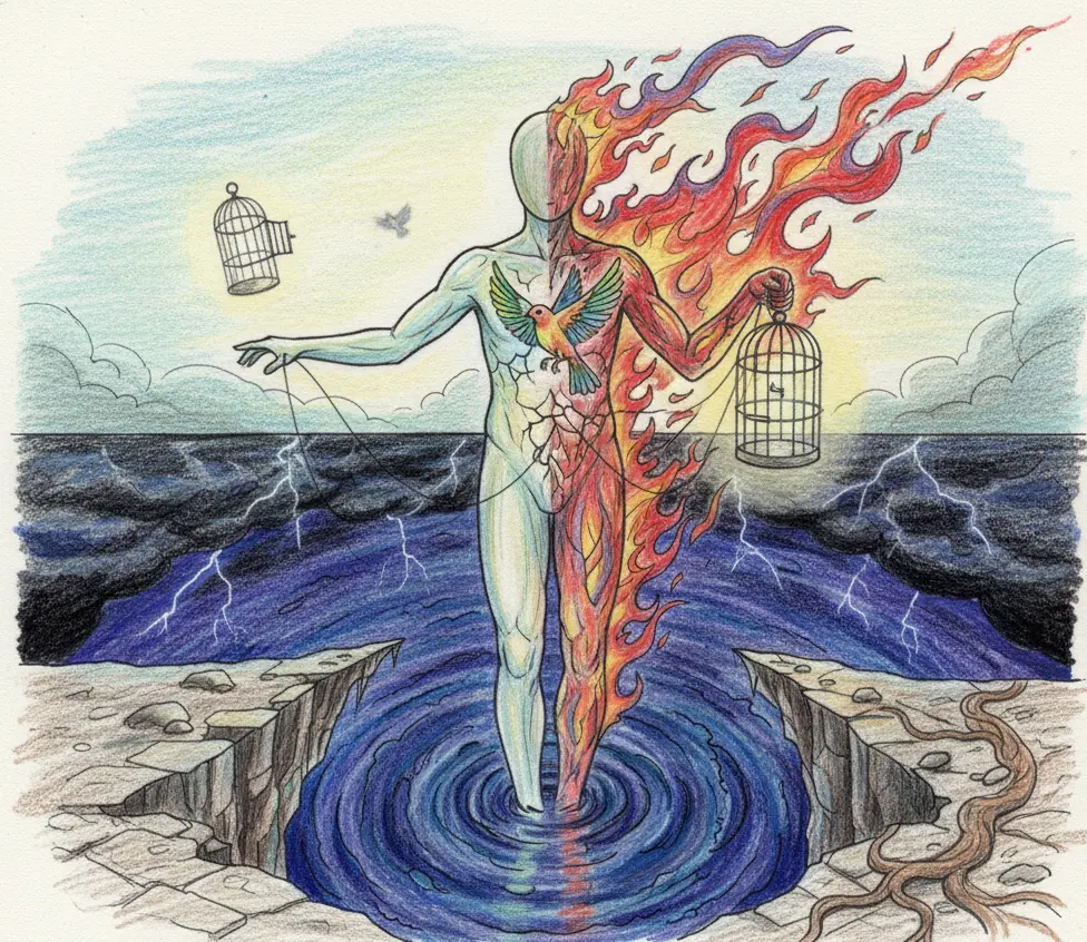 the bird or the cage cover